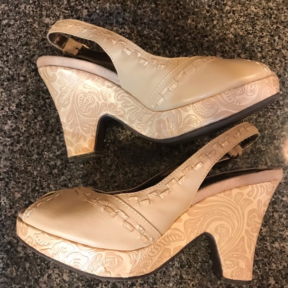 Nine West Leather Platform Sandals 6.5 - Picture 2 of 8